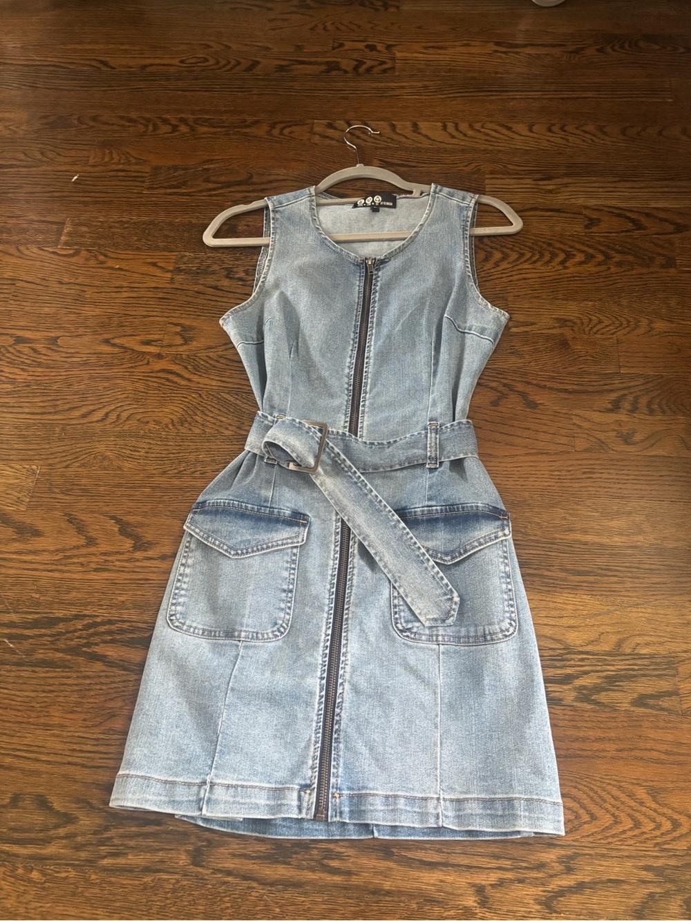 Rewash Light Blue Denim Top with Front Zip